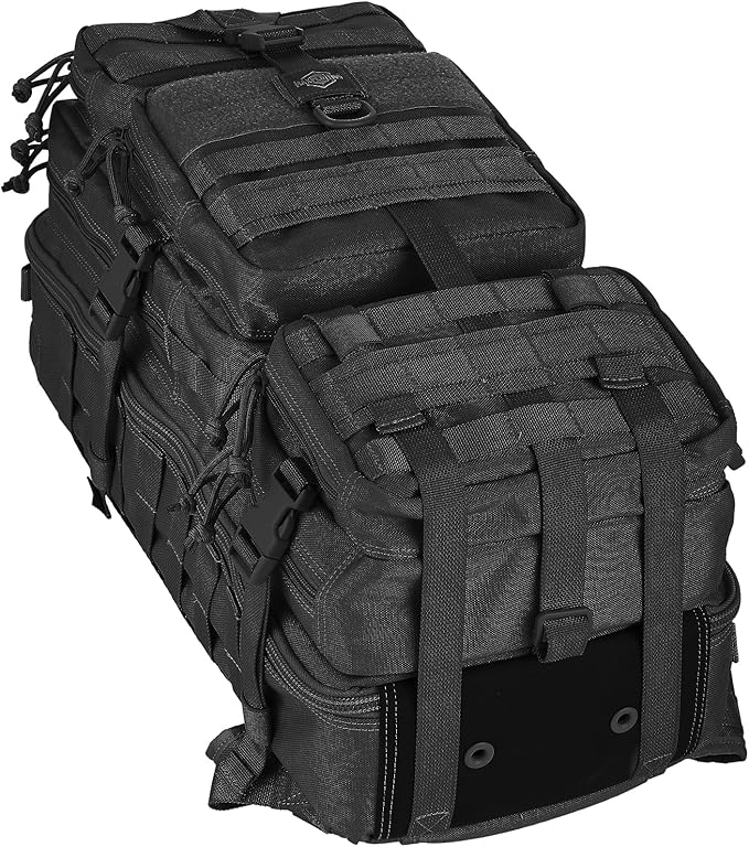 MAXPEDITION Gyrfalcon Backpack (Black) 36L Tactical Backpack with Detachable Waist Pack, MOLLE Internal Frame Rucksack, Military Survival Pack, Bug Out Bag, PT1054B