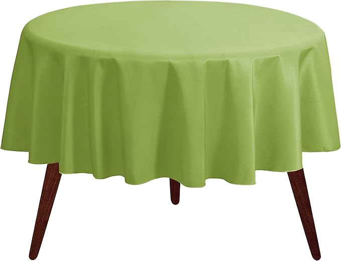 Gee Di Moda Round Tablecloth - 108 Inch Apple Green Round Table Cloth for 48 to 72 Inch Round Tables - Heavy Duty Washable Fabric - for Buffet Table, Holiday Party, Dinner, Wedding & Baby Shower