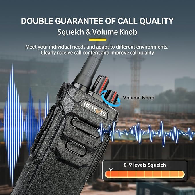 Retevis RT48 Waterproof Walkie Talkies with Mic,Heavy Duty 2 Way Radio,Professional/Business Two Way Radio with 6 Way Charger,IP67, VOX,SOS Alarm,1200mAh,for Construction Manufacturing Outdoor(6Pack)