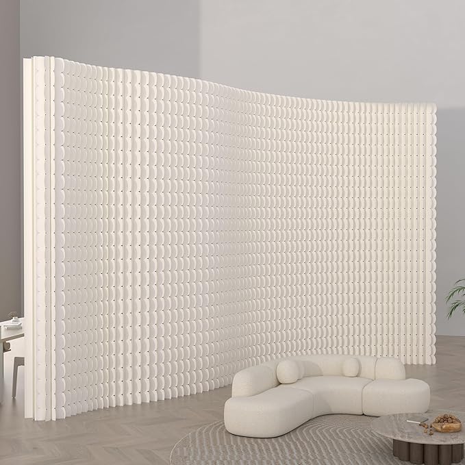 Foldable Room Divider Privacy Screens Movable Temporary Wall Space Partition, 5.25~9.19 FT Tall, 6.56~16.4 FT Width, Choice of Various Sizes and Styles