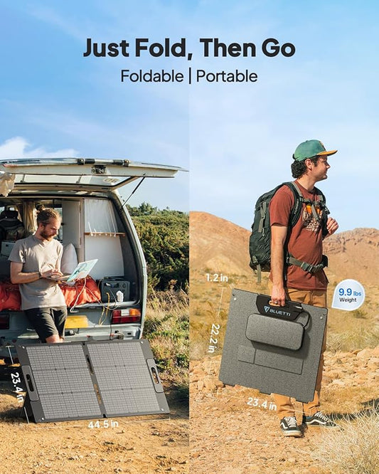 BLUETTI AC70 Solar Generator with 100W Solar Panel (Ships Separately), 768Wh Portable Power Station with 2 1000W (Power Lifting 2000W) AC Outlets, 0-80% in 45 Min, LFP Backup Power for Camping, Trip