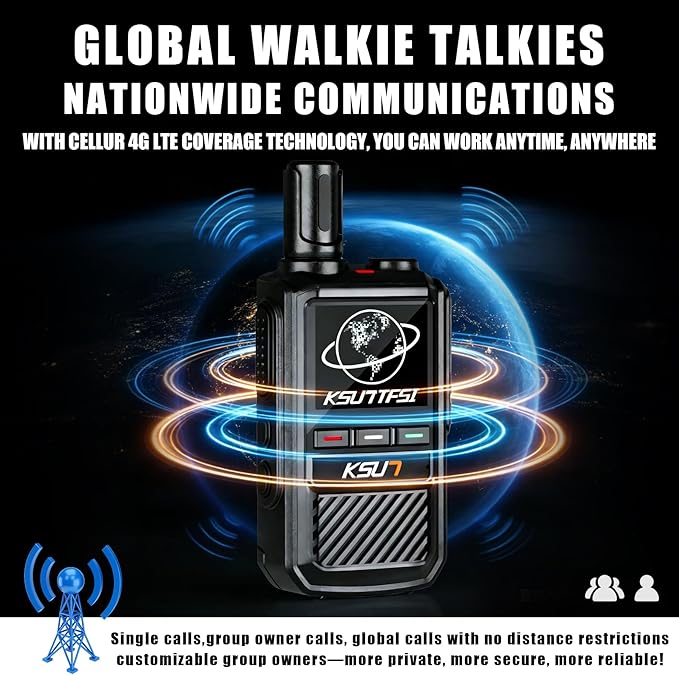 Lifetime Free Global Rapid Walkie Talkies Unlimited Range Nationwide PTT 4G LTE PoC Long Range Two Way Radio 5000 Miles Long Distance with Flashlight for Family,Outdoor,Logistics (9 Pack with SIM)