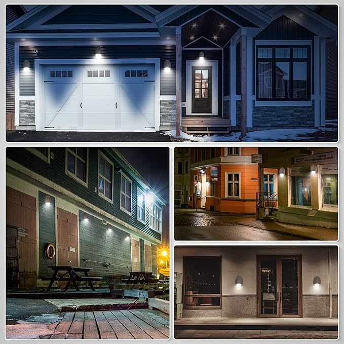12W LED Emergency Wall Pack Light with Battery Backup Photocell Sensor, Self Test Diagnostics, Commercial Outdoor Exterior Aluminum Emergency Light, IP65 Wet Location, 120-277VAC UL Listed (2 Pack)
