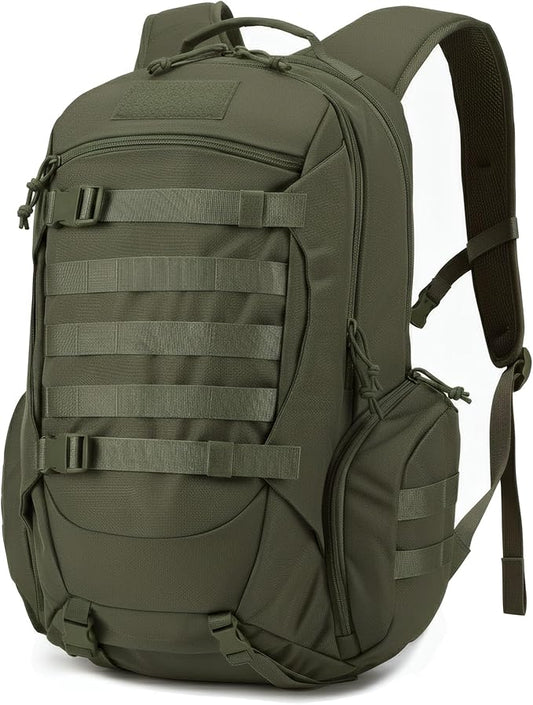 35L Tactical Backpack for Men, MOLLE Military Bug Out Bag, Waterproof Rucksack for Hiking with Hydration Port Army Green