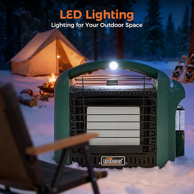 THE BOSS Propane Heater for Patio, 12000 BTU Portable Heater Outdoor Use Propane, Outdoor Space Heater for Camping