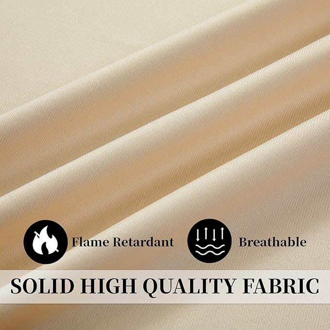12ft Wide x 8ft Tall Hospital Curtains with Grommet for Hospital Medical Clinic SPA Lab Curtain Room Divider Privacy Screen (Beige, 1 Panel)