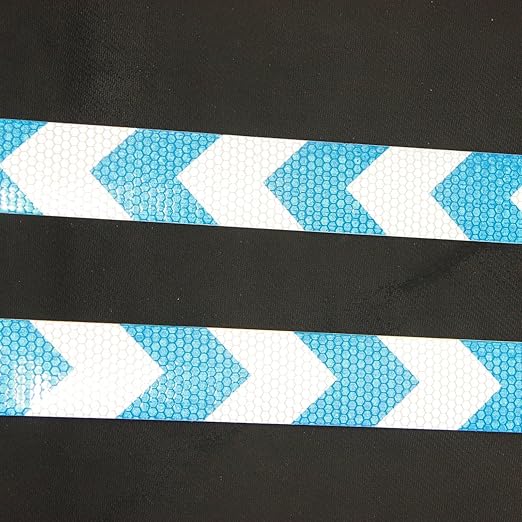 Reflective Tape Blue White 2 Inch x 168 Feet, Outdoor Waterproof Warning Reflector, Night Safety Stickers for Bicycles