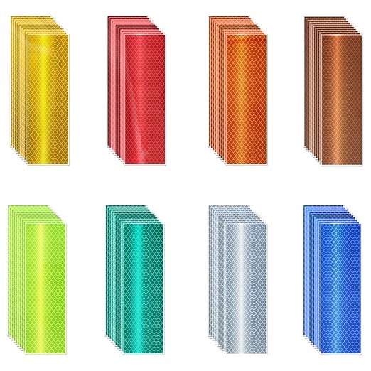 Reflective Stickers 2 inch X 6 inch, Outdoor Waterproof High Visibility Warning Safety Adhesive Reflector Tape (80 Pcs)