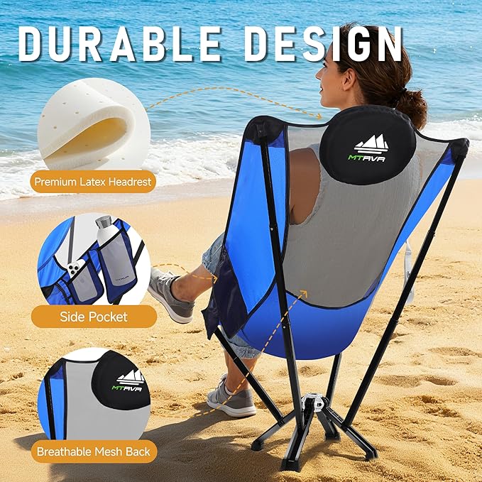 High-Back Camping & Indoor Chair — Full Back Support for Long Sitting, Stable Aluminum Frame, Anti-Slip Feet, Folding Chair for Home, RV & Outdoor Use