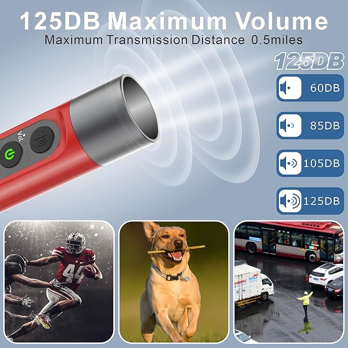 Electronic Whistle Highest IPX5 Maximum Sound 125db Battery 1000mAh Blue for Coaches Teacher, Sports Whistle