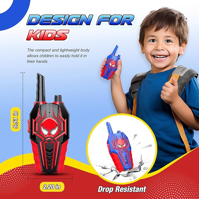 Walkie Talkies for Kids Ages 3-8: Cool Toys Gifts for 3 4 5 6 7 8 9 10 Year Old Boys Kid Outdoor Camping 2 Way Radio Toy Brithday Gift for Grandkids Boy Age 3-4 4-6 5-7 Toddler Walkie Talkies