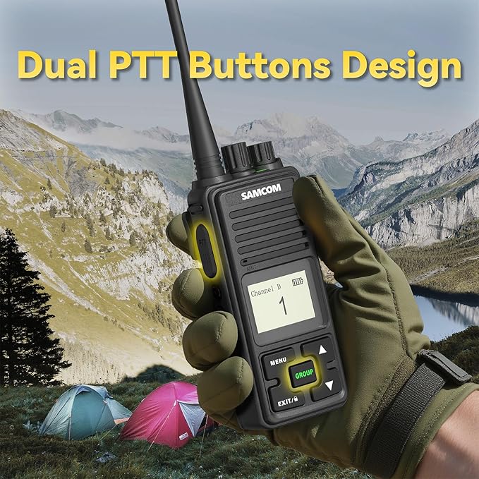 SAMCOM Radios FPCN10A Professional Business Walkie Talkies Heavy Duty with 3000mAh Large Capacity Battery,GROUP Call 2 Way Radios with Earpiece, Two-Way Radio for Adults Skiing Hunting Hiking (6-Pack)