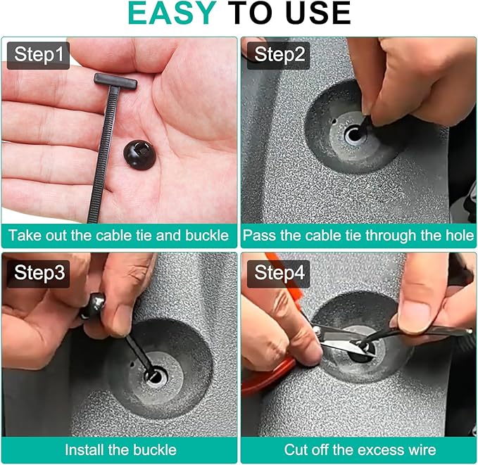 150Pcs Nylon Universal Cable Tie Buckle - New Multifunctional Nylon Zip Ties, Heavy Duty Plastic Rivet T Zip Ties Style, for Daily Maintenance And Fixing Of Automobiles