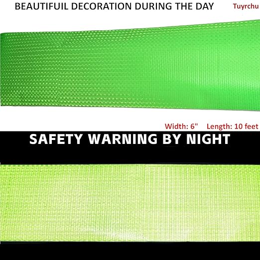 Industrial Reflective Tape Green 6 inch Wide, Outdoor Waterproof High Visibility Safety Warning Reflector Sticker Strips (11 feet)