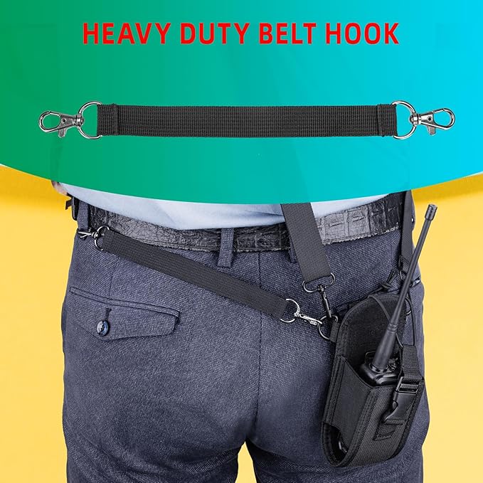 Zeadio Versatile Two-Way Radio Pouch Holster with Detachable Walkie Talkie Strap - Durable Radio Pouch and Holder for Outdoor Activities (ZNC-J, Pack of 6)