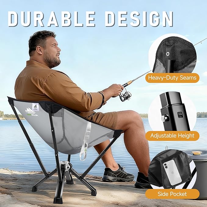 Camping Chair for Outdoor Use — Stable Folding Design, Reliable Support, Anti-Slip Feet, Portable Chair for Camping, Fishing & Beach