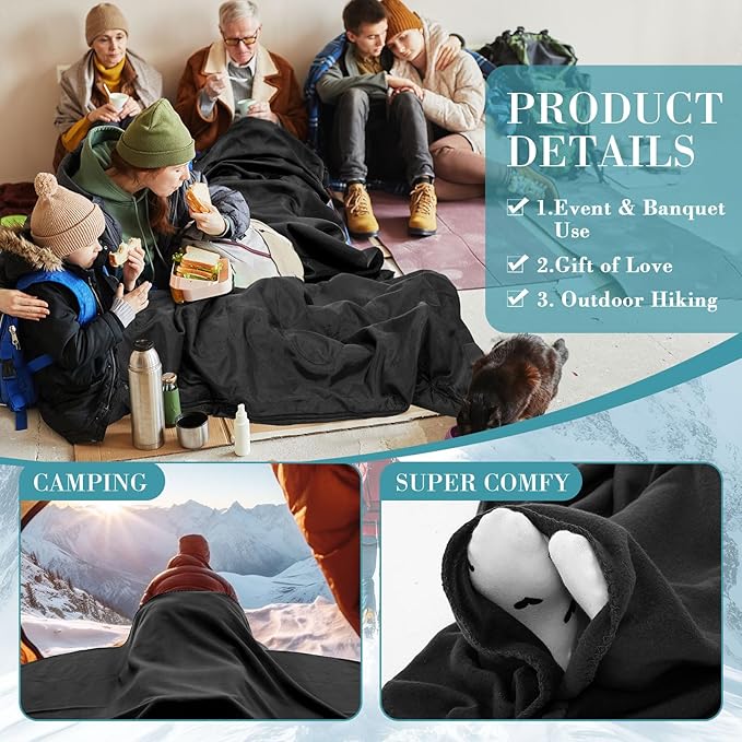 Macarrie 48 Pcs Winter Sleeping Bags Bulk for Adults Homeless 4 Season Warm Cold Weather Sleeping Bags with Compression Sack Lightweight Portable Waterproof for Donation Hiking Outdoor