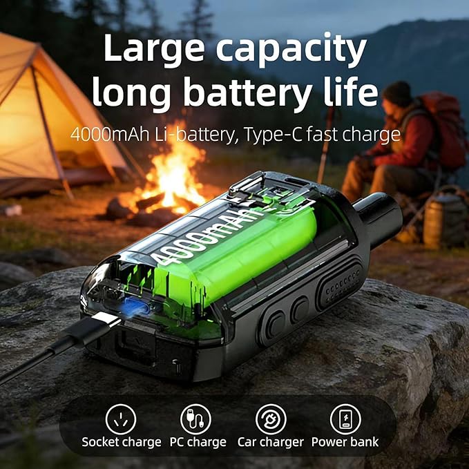Lifetime Free Global Rapid Walkie Talkies Unlimited Range Nationwide PTT 4G LTE PoC Long Range Two Way Radio 5000 Miles Long Distance with Flashlight for Family,Outdoor,Logistics (4 Pack with SIM)
