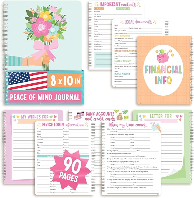 End of Life Planner Organizer Binder - When I Die Book Planners, Death Book Planner Organizer, Death Planning Organizers, Emergency File Notebook, Funeral Planning Books, Designed in USA