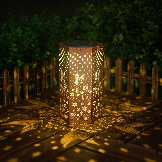 Christmas Gifts for Women Men Mom - Hummingbird Solar Lights Outdoor - Mothers Day Gifts, Solar Lanterns Outdoor Waterproof Garden Decor for Outside, Patio, Yard