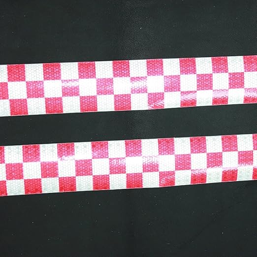 Reflective Tape Red White 3 Inch x 68 Feet, Outdoor Waterproof Conspicuity Strong Adhesive Reflector for Vehicles