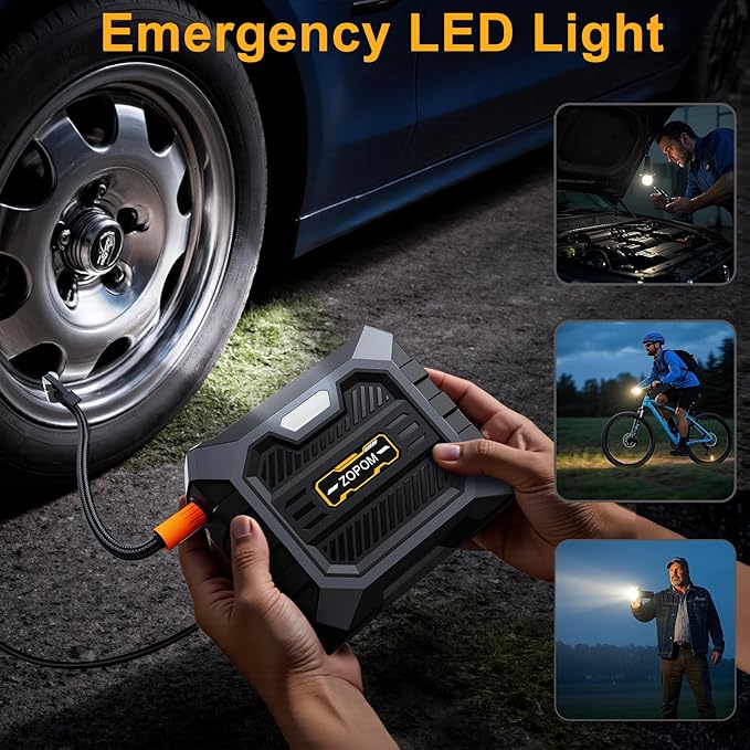 Tire Inflator Portable Air Compressor DC 12V Air Compressor Portable with Digital Pressure Gauge Air Pump for Car Tires - Car Accessories Bike, Motor (Black)