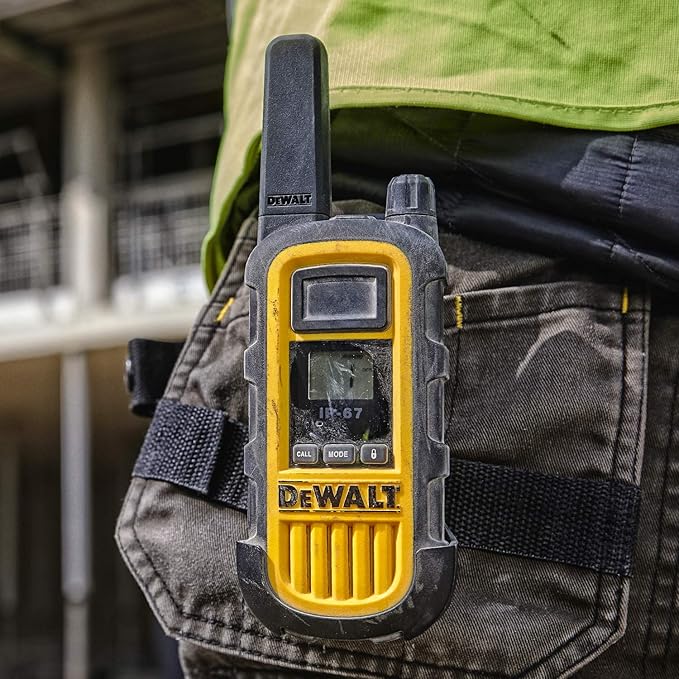 DEWALT FRS Walkie Talkies Long Range 2 Way Radio, 2 Watt, Waterproof & Rechargeable, 6 Pack with 6 Mics & Gang Charger, DXFRS800BCH6-RM1
