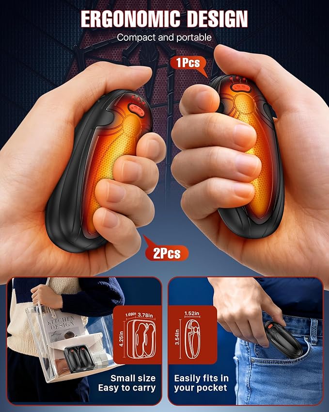 Hand Warmers Rechargerable 2 Pack - 14000mAh Electric AI Handwarmers with Charging Case, Magnetic 2 in 1 Pocket Heater, Stocking Stuffers, Gifts for Women/Christmas/Golf/Camping Accessories