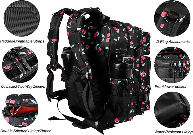 LHI Tactical Military Backpack for Men and Women 25L/35L Army Assault Pack Bag Small Rucksack with Bottle Holder