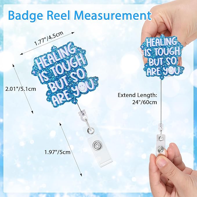 Positive Smile Badge Reel Nursing Badge Holders Retractable Badge Clip RN LN CNA Mental Health Nurse Badge Accessories for Work