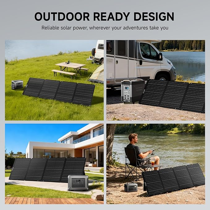 ALLPOWERS SOLAX SE200 200W Portable Folding Solar Panel,High-Efficiency 23%-25% Monocrystalline Solar Charger for Solar Generator,Camping&RV,41.6V Voltage,IP68 Waterproof