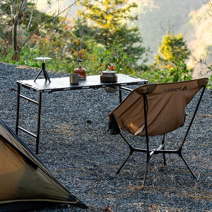 Camping Folding Table Tactical Table with 5 Adjustable Heights (40.9" L x 18.9" W) Portable Outdoor Folding Table with Carry Handle, Bonus Storage Bag for Camping, Picnic, Party
