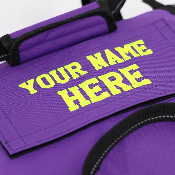 Lightning X Custom Embroidered Trauma Kit & Large EMT Bag w/ 250+ First Aid Supplies & Customized Name Patch | Purple