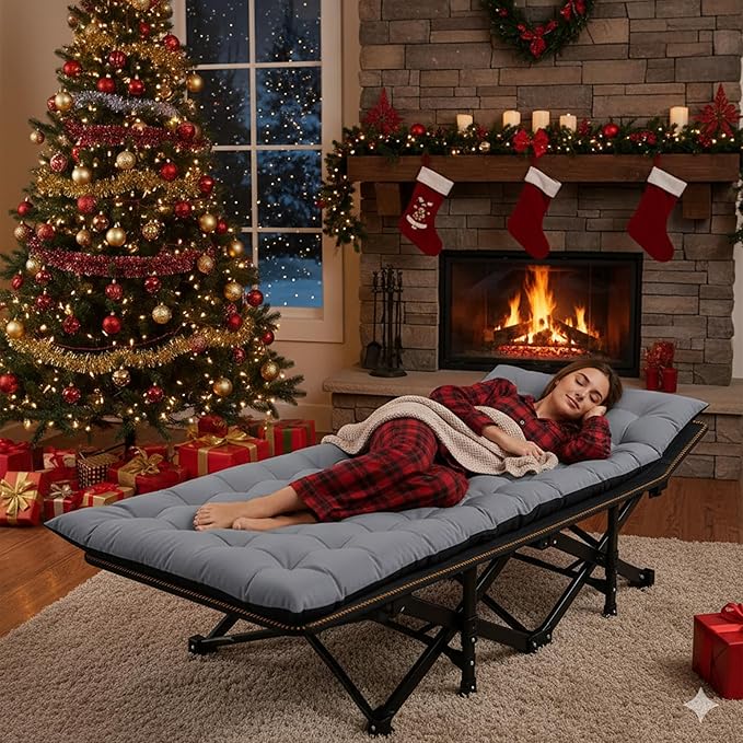 ABORON Camping Cot for Adult 28" Extra Wide, Heavy-Duty 1200D Oxford Cot for Sleeping, Portable Folding Camp Bed with Mat & Carry Bag