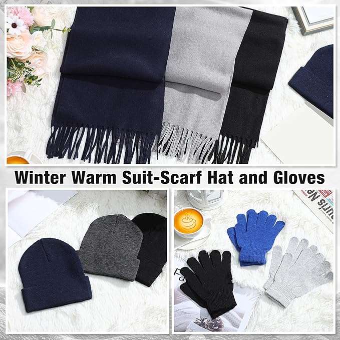 Unittype 300 Pcs Winter Homeless Care Supplies Bulk - Beanies Caps Gloves Scarves Set for Community Charity Church Donation