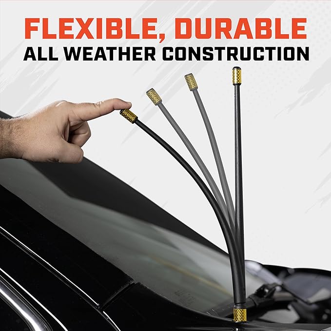 Votex - The Spartan - 13 3/4 Inch Rubber Antenna fits Harley Davidson Motorcycles - Gold Carbon Fiber Trim - Tuned Internal Copper Coil - Part Number A601-HAR-15