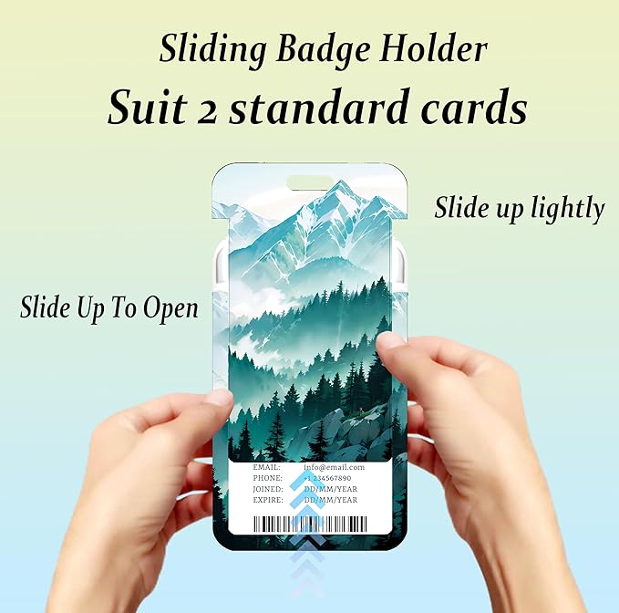 Mountain ID Lanyard Badge Holder Retractable Badge Reel Clip Cool Keychain Lanyard ID Holder for Women Men Teachers Doctors for Keys Heavy Duty ID Badges Name Tag Tree Reel Lanyard Key Card Holder