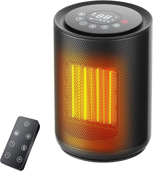 ZAFRO Space Heater for Indoor Use, Portable Electric Heaters with Digital Display and Remote, 2025 Upgraded, 24H Timer, 5 Mode, Thermostat, 1500W PTC Ceramic Fast Heat Safety for Home Office Bedroom