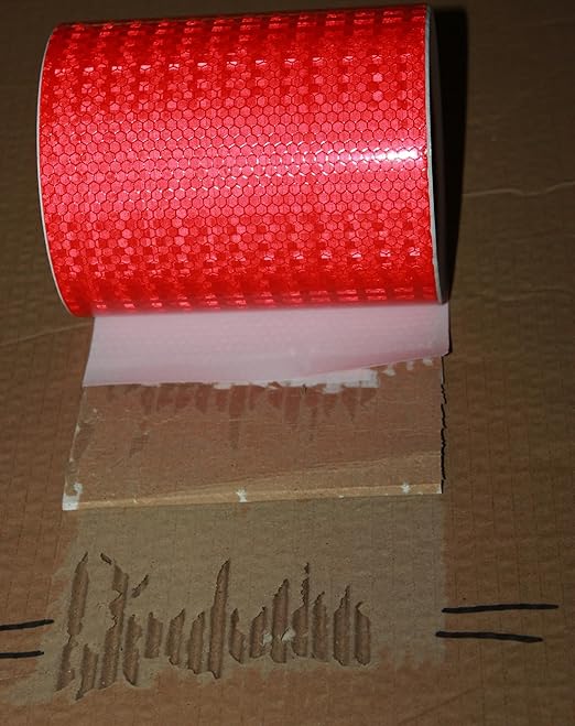 Red Reflective Tape Outdoor Waterproof 6 inch Wide for Cars, High Visibility Safety Warning Adhesive Stickers Strips (66 feet)