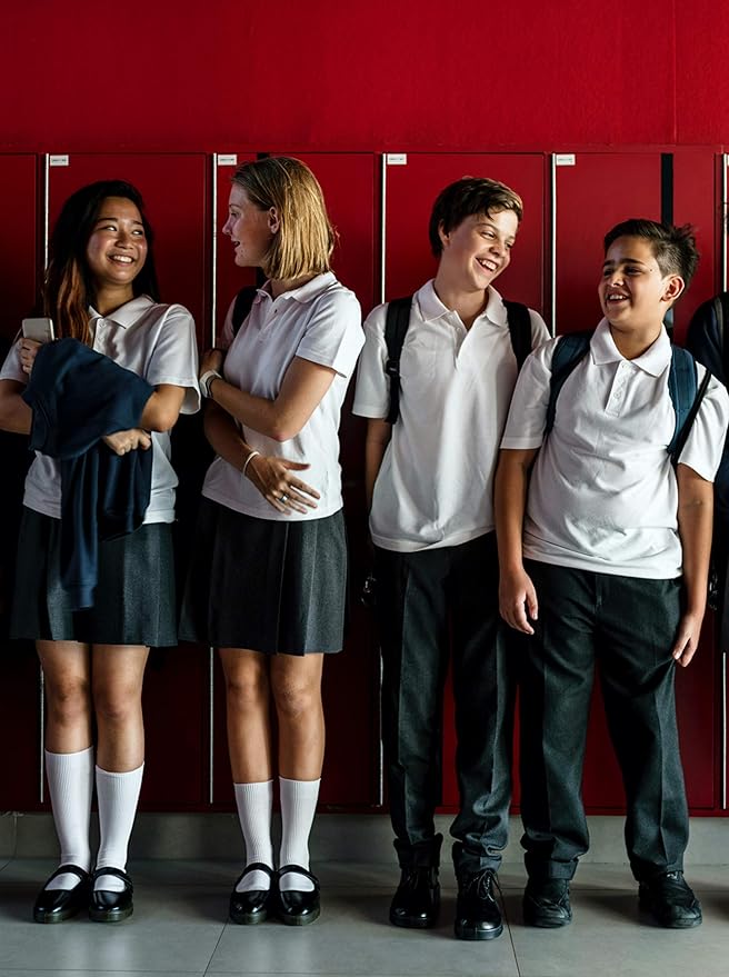 Hugh Ugoli Kids School Uniform Rayon Derived from Bamboo Dress Crew Socks for Toddlers to Youth, 3T - 14 Years Old, 5 Pairs