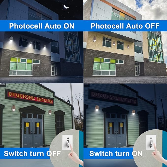 12W LED Emergency Wall Pack Light with Battery Backup Photocell Sensor, Self Test Diagnostics, Commercial Outdoor Exterior Aluminum Emergency Light, IP65 Wet Location, 120-277VAC UL Listed (6 Pack)