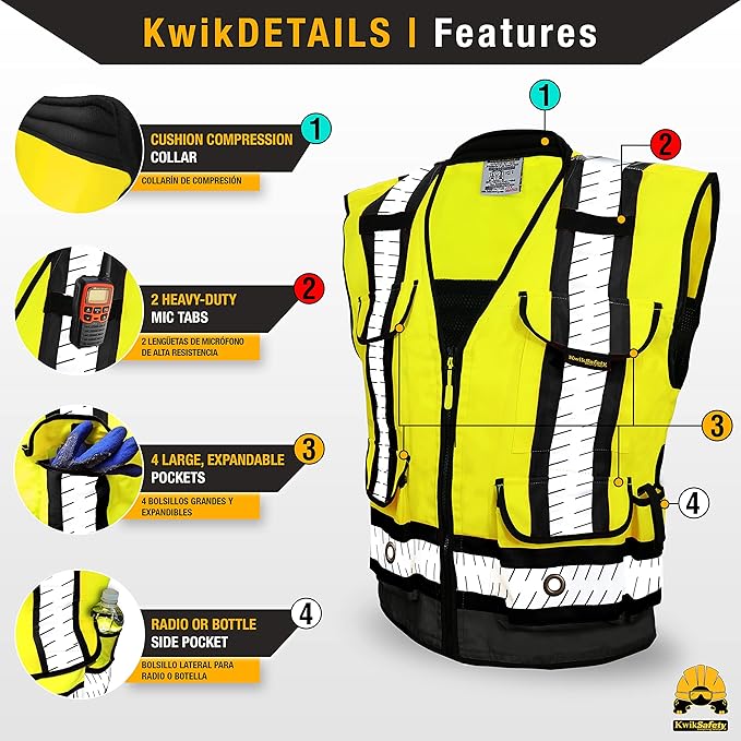 KwikSafety - Charlotte, NC - GODFATHER Safety Vest [CUSHIONED COLLAR + TABLET POCKET] ANSI OSHA
