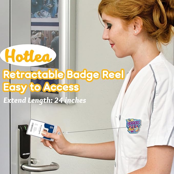 The Horrors Persist But So Do I Badge Reel with Alligator Clip Funny ID Badge Holders Cute RN LPN CNA MA PCT Badge Buddy Nursing Medical Students Nurse Accessories for Work
