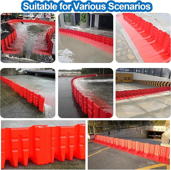 Flood Prevention Barriers, 2/4/6/8/10-Pcs L-Shaped ABS Plastic Removable Flood Panels Mobile Flood Protection Panels, 27x26x20in Waterproof Underground Garage Flood Prevention Board(10-Pcs)