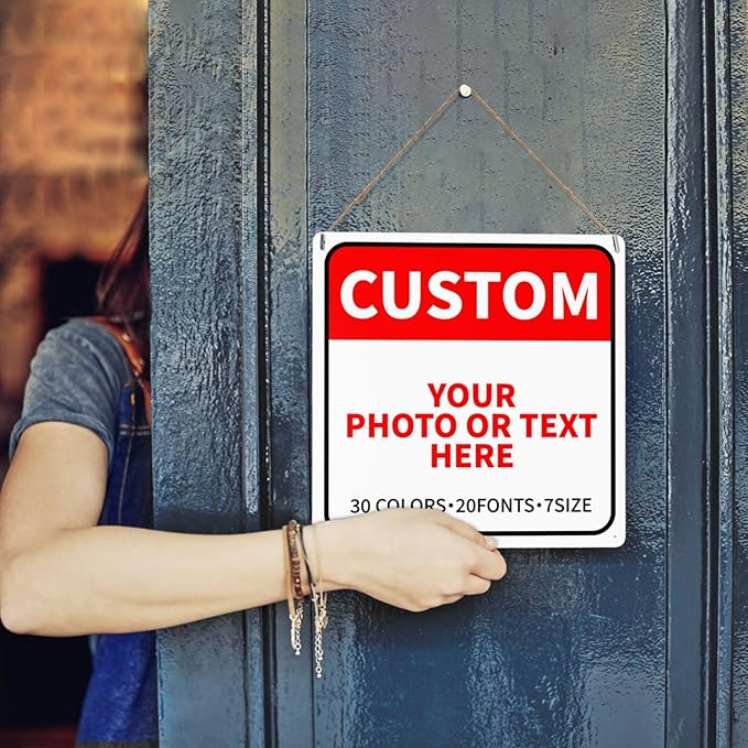 Custom Metal Signs - Personalized for Business, Home, Delivery, Road, Garden, Hazard, Parking, Decorative - 12x12