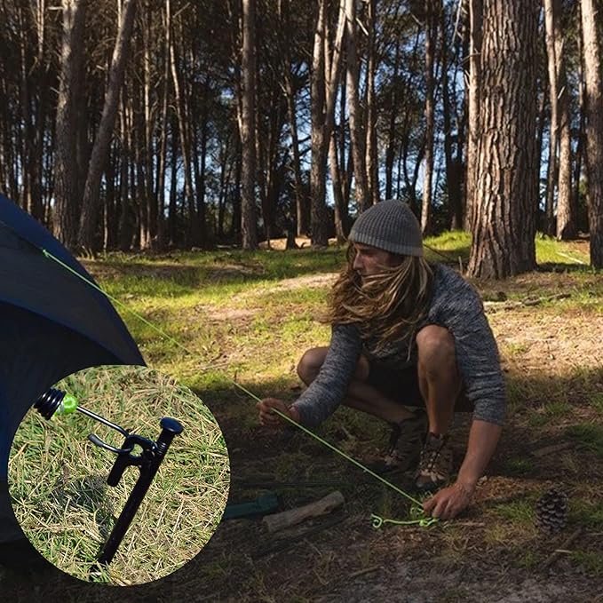 4 Pack Tent Stakes Heavy Duty Metal Tent Pegs for Camping Steel Tent Stakes 12 inch Unbreakable and Inflexible