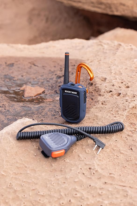 Rocky Talkie Rocky Talkie Mountain Radio with Waterproof Handmic - Long Range Walkie Talkie, FRS Handheld Radio, 4 Day Battery Life, Max Durability, 1 Pack