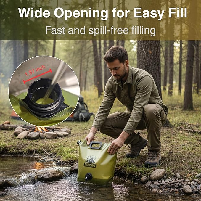 Camping Water Container 2 Gallon Collapsible Water Jug with Spout - Reusable BPA Free Plastic Flasks, Foldable Empty Gallon Jug for Water Storage, Water Bag for Outdoor Hiking Emergency Prep 1PCS