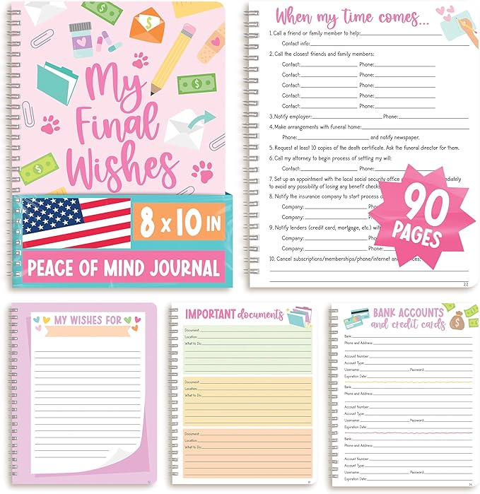 End of Life Planner Organizer Binder - When I Die Book Planners, Death Book Planner Organizer, Death Planning Organizers, Emergency File Notebook, Funeral Planning Books, Designed in USA