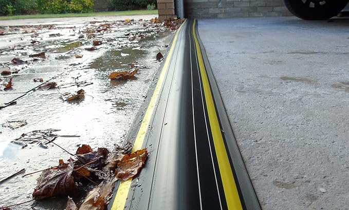 1 ½" High Garage Door Flood Barrier Threshold Kit (8'3") | Flexible PVC | Complete Kit Includes 2 Adhesives | GaraDry